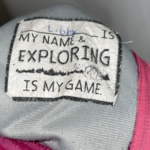 The North Face Pink Fleece Jacket Girls L 14 16 Striped Embroidered Logo Pockets - Picture 9 of 10